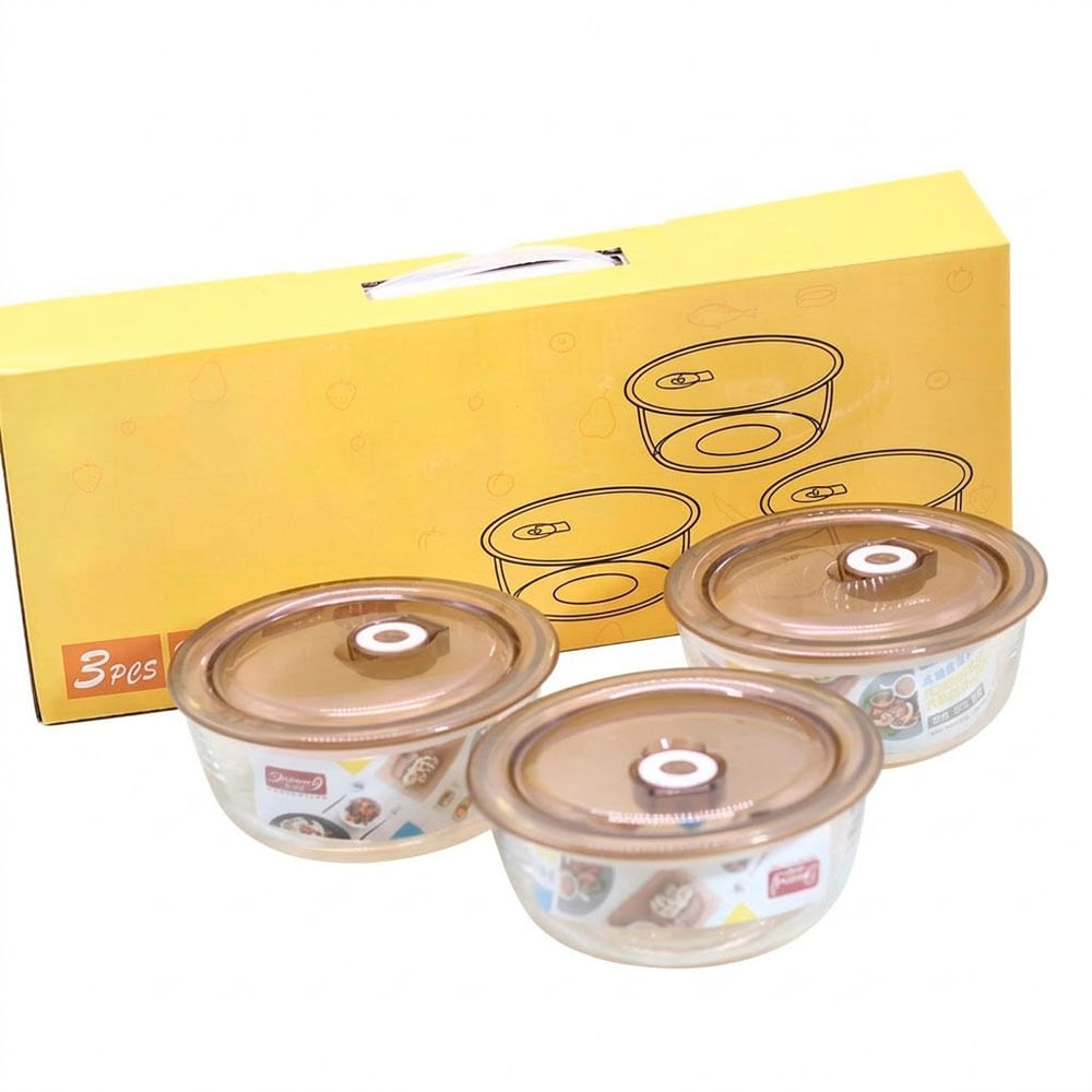 Set de Táperes para Microondas 650 ml x3 Recipientes Herméticos