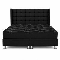 Dormitorio Hypnos King-Cuadros Modernos -Con Colchón Ortopedico-Negro