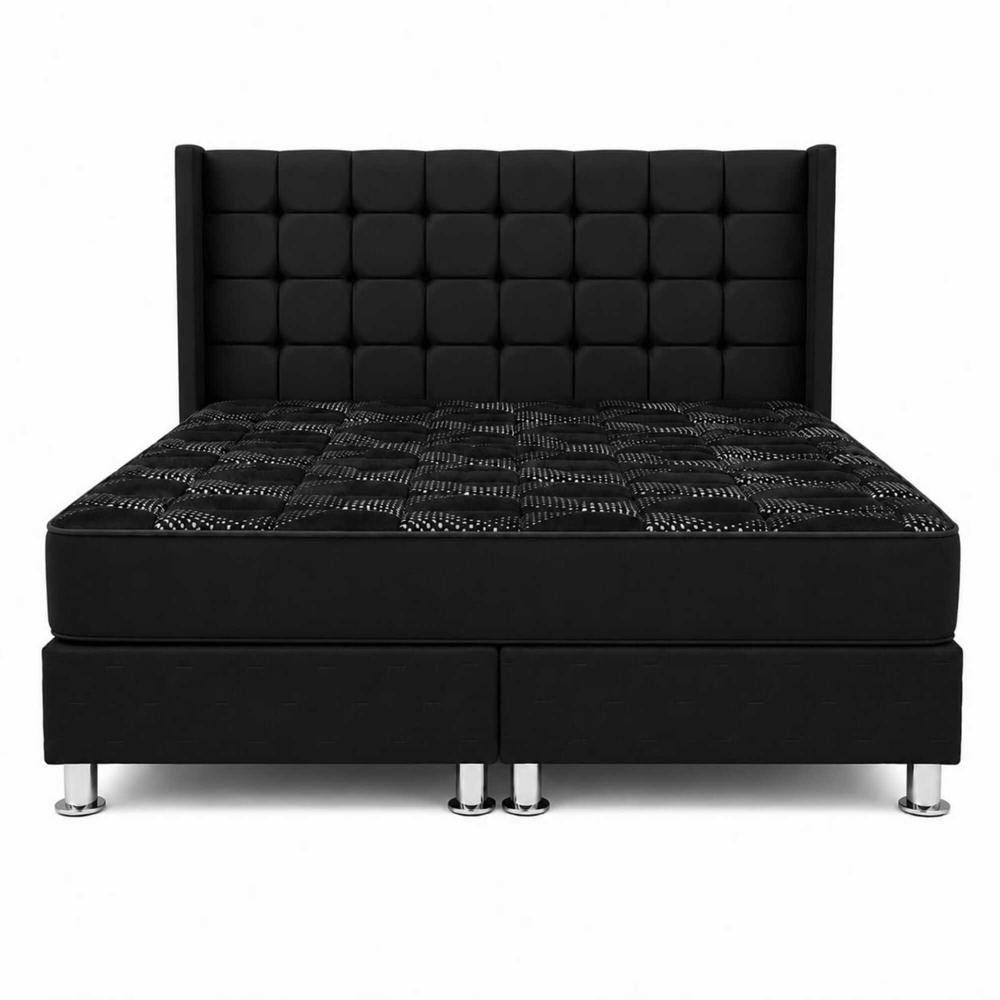 Combo Dormitorio Hypnos King-Cuadros Modernos -Con Colchón Ortopedico