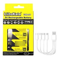 Pilas Recargable Liitokala 9v 1100mah Usb Tipo C Pack De 4