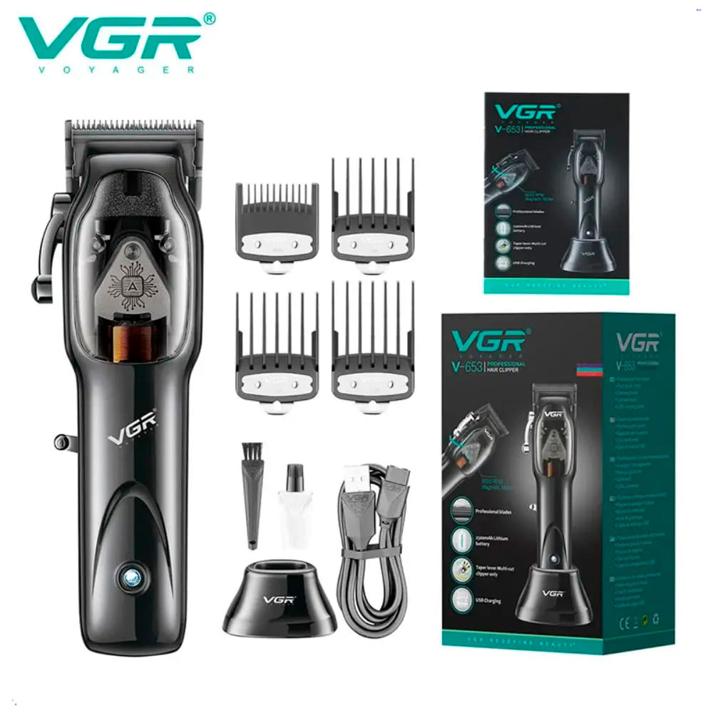Máquina Corta Cabello VGR V-653 Profesional Recargable Inalámbrica USB