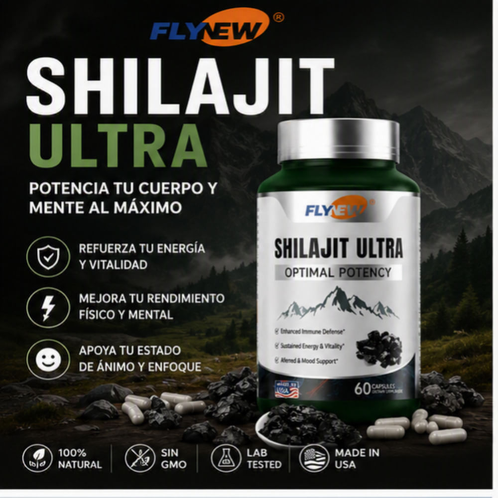 SHILAJIT ULTRA - SUPLEMENTO ENERGIZANTE Y REVITALIZANTE 60 CÁPSULAS