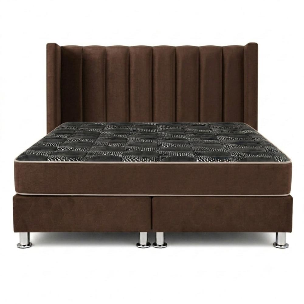 Combo Cama King Atlas Colchón Resortes Bonell -Tela Jacquard