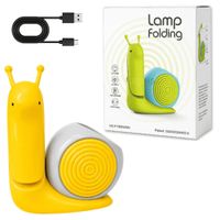 Lámpara LED Plegable Recargable USB Con Portalápices Diseño Caracol Amarillo