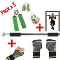 Kit Barra de Puerta + 2Muñequeras Velcro + 2 Hand Grip
