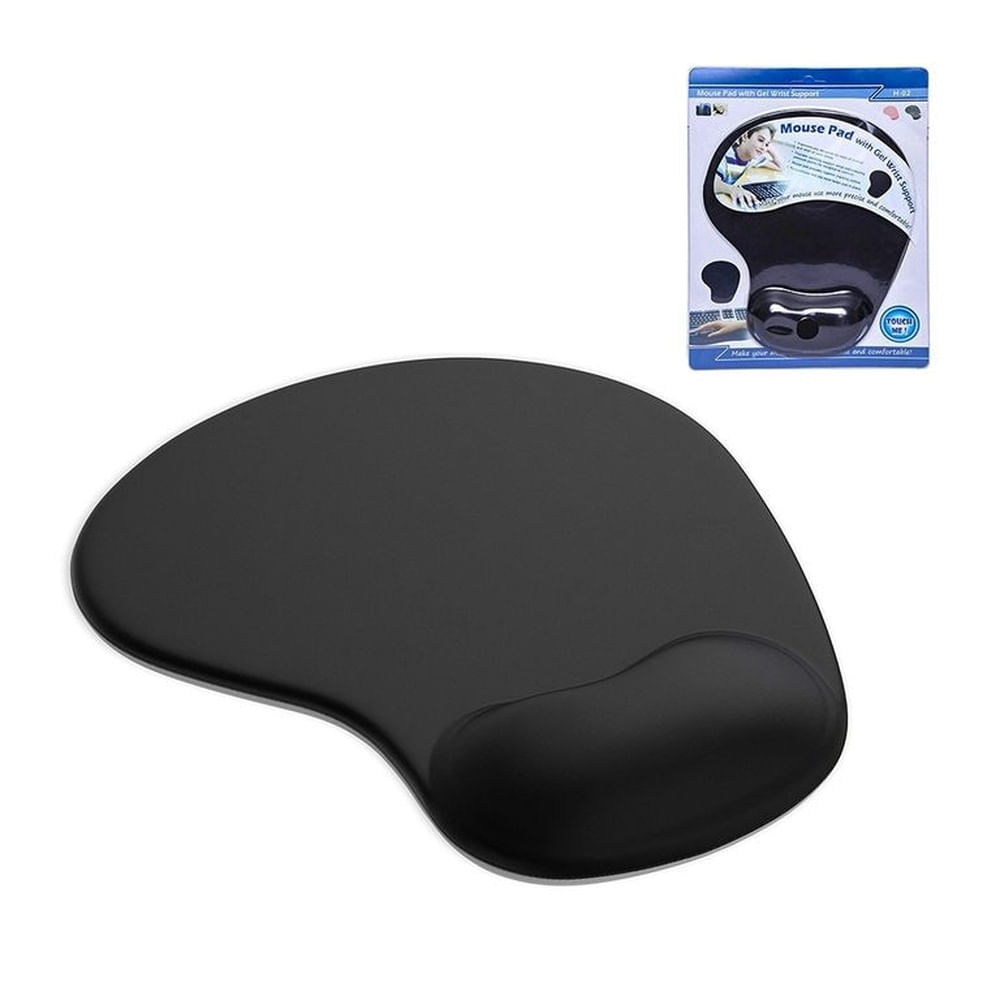 x2 Pad Mouse Ergonómico con Almohadilla de Gel Descansa Muñecas Negro