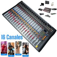 Mesa de Mezclas 16 Canales para Estudio, Vivo y Streaming