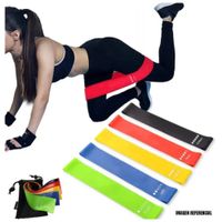 Kit 5 Ligas de Resistencia para Glúteos y Piernas - Bandas Elásticas de Látex 5-40 LBS