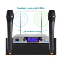 Micrófono Inalámbrico Dual XY-V-3 Stereo Hi-Fi - Sistema Profesional UHF de Largo Alcance