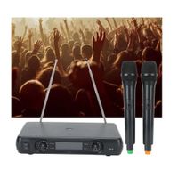 Micrófono Dual Inalámbrico Profesional XY-V2-P VHF - Set de 2 Micrófonos para Karaoke y Eventos