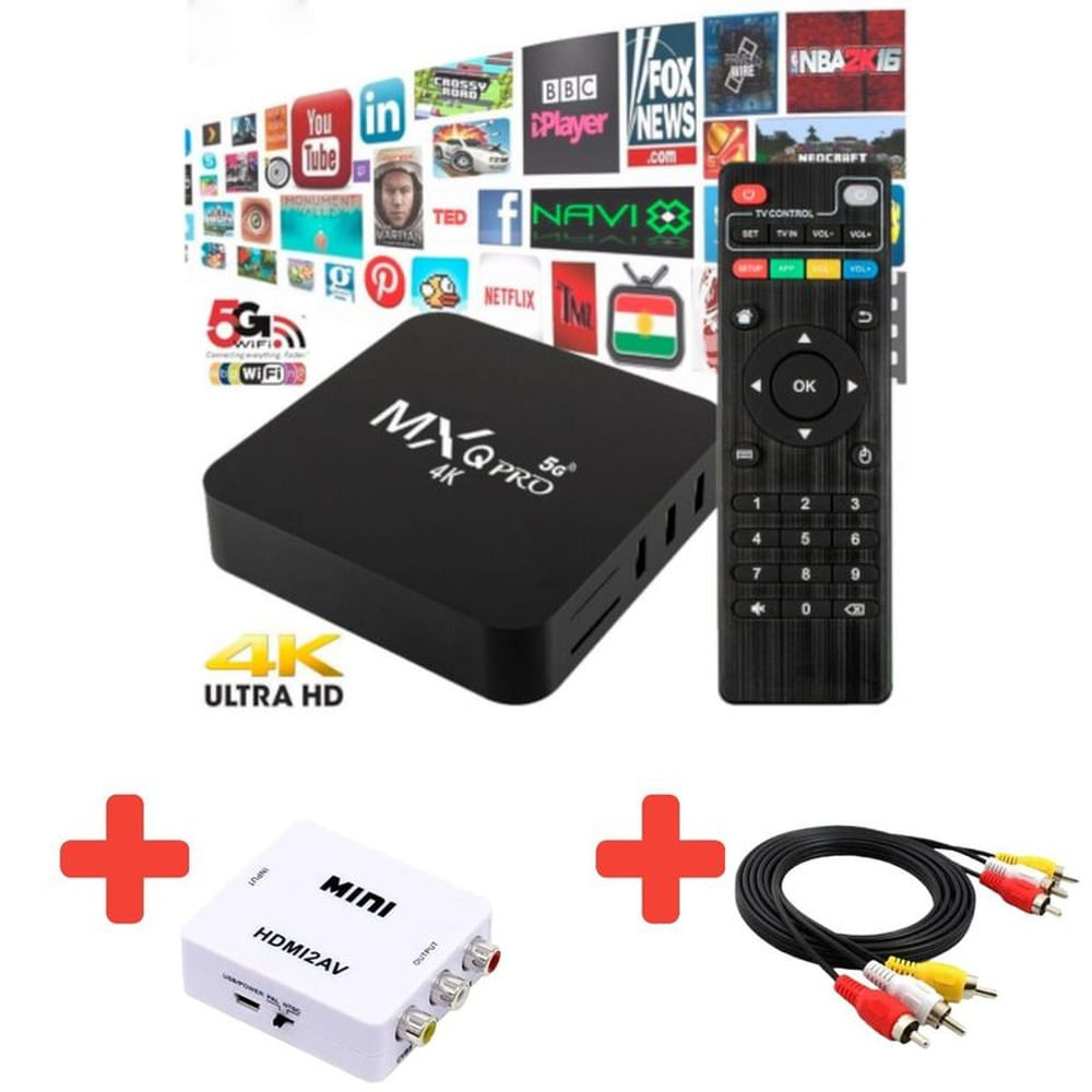 Convertidor Smart TV5G 4K  Adaptador HDMI 2AV  Cable AV