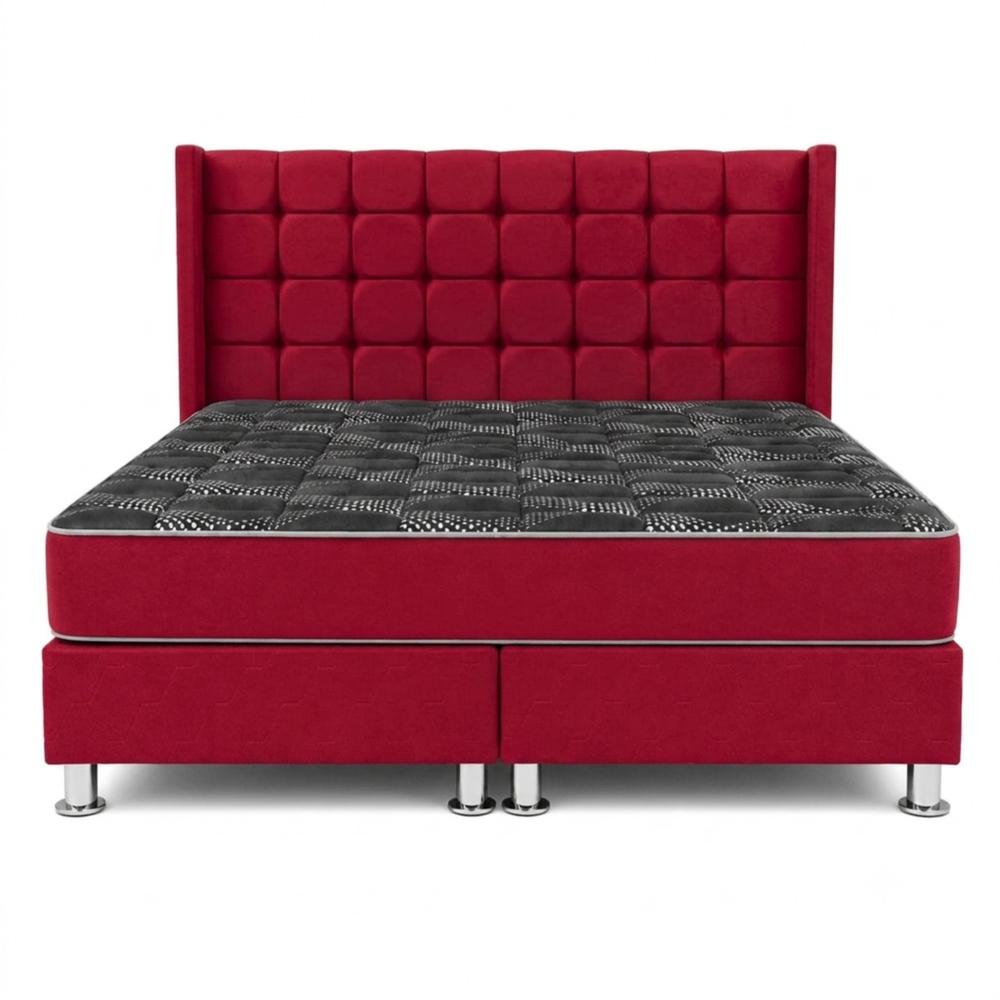 Combo Dormitorio Hypnos King Cuadros Modernos con Colchón Ortopedico