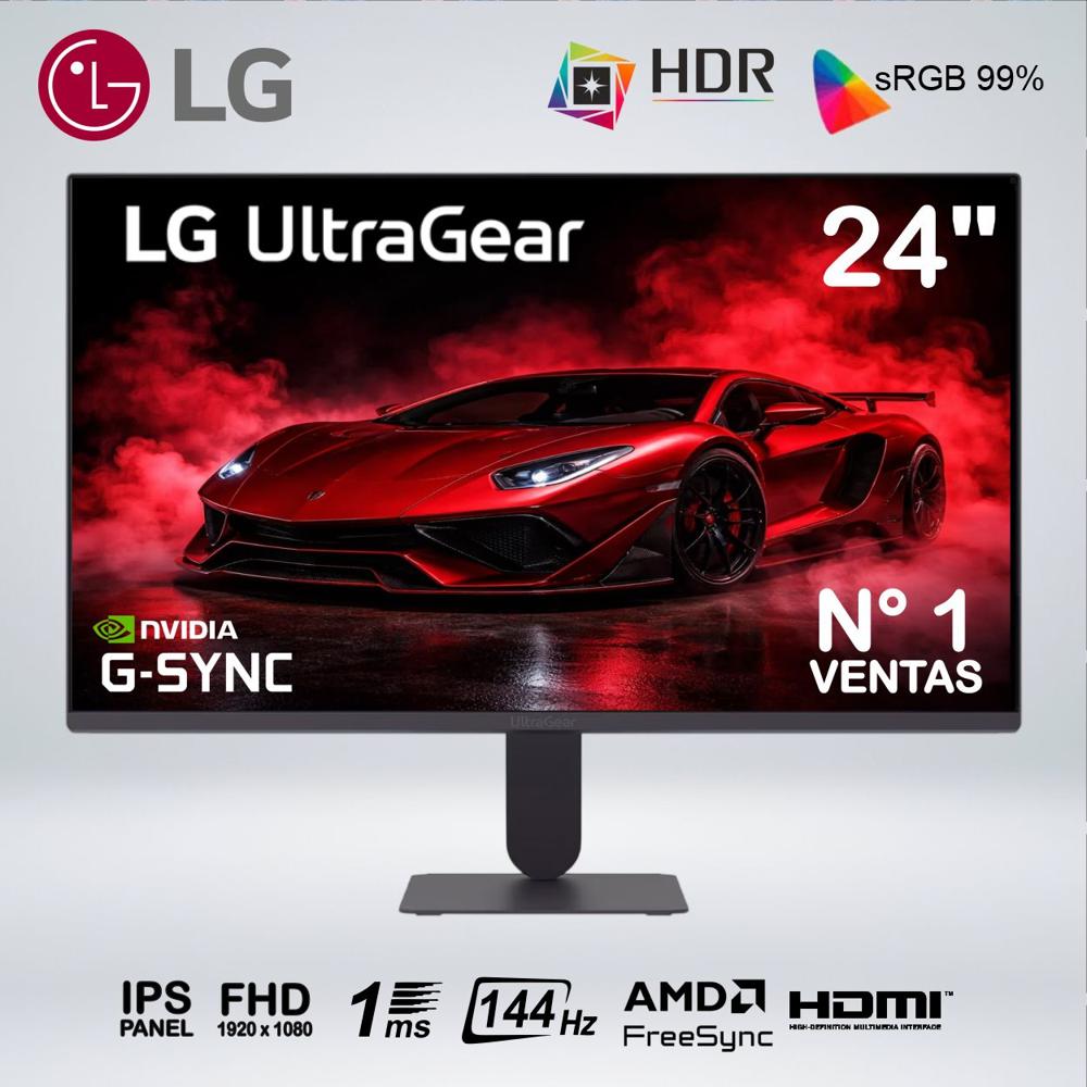MONITOR GAMER ULTRAGEAR FULL HD 24'' IPS 144hz 1ms HDR10 sRGB99 G-SYNC AMD