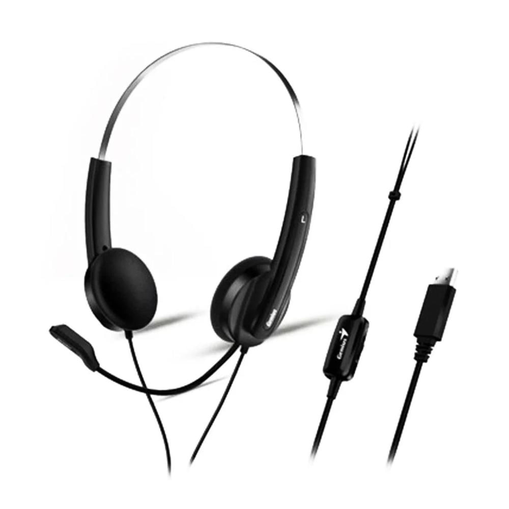 Audífonos USB con Micrófono Genius HS-220U para PC Laptop Videollamadas Clases Home Office