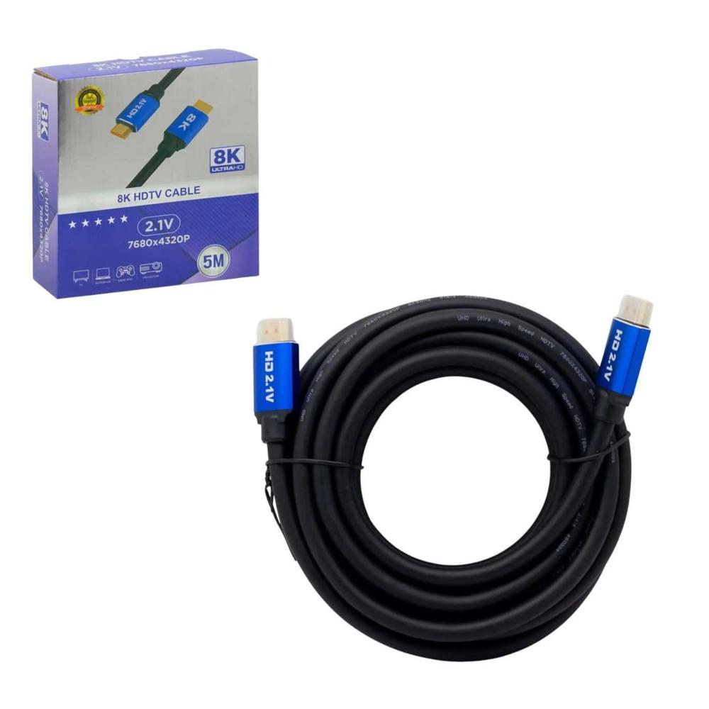Cable HDMI 2.1 Ultra HD 5 Metros HDMI-8K-5M para TV Monitor Proyector y Gaming