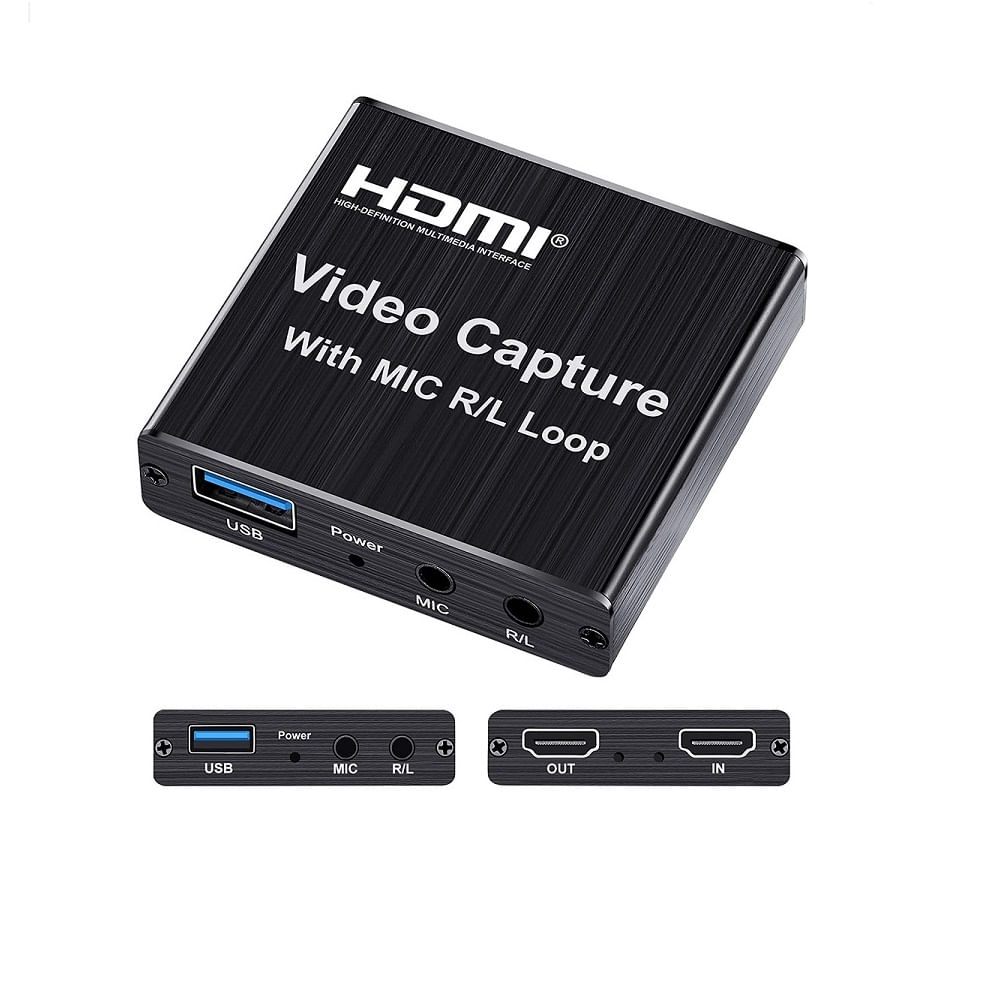 CAPTURADORA USB 3.0 A 1 ENTRADA HDMI / 2 ENTRADAS DE AUDIO Y 1