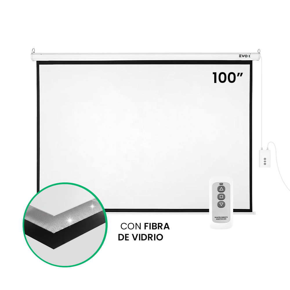 Ecran Eléctrico de Fibra Vidrio de 100 pulgadas