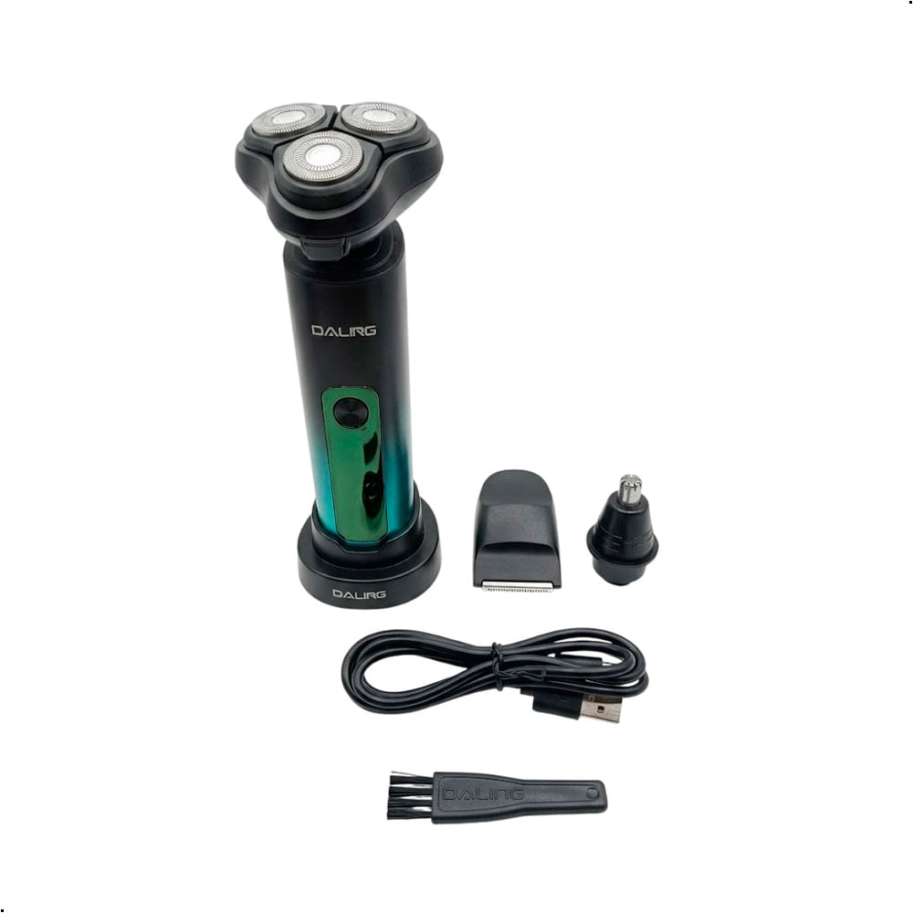 Rasuradora Eléctrica Daling DL 9501 3 En 1 Recargable USB para Barba Nariz Patillas