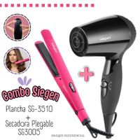 Combo Plancha Alisadora Siegen SG3510 mas Mini Secadora De Cabello Siegen SG-3005