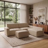 Seccional derecho y puff Vetra Ambienta Home color beige