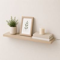 Repisa Flotante Recta Color Toquilla 80x20 cm de Melamina para Sala Dormitorio Oficina