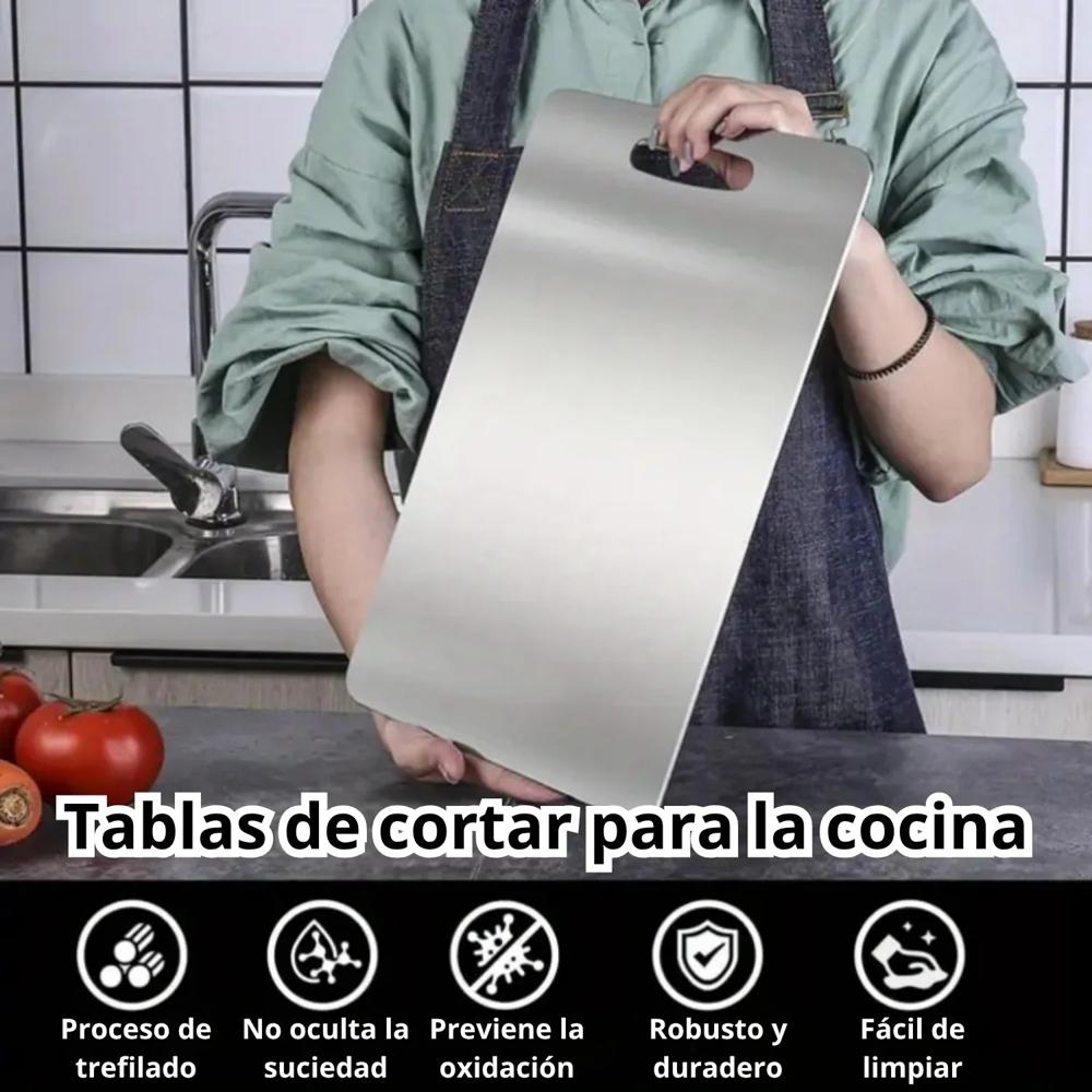 Tabla de Picar Acero Inoxidable 34x23CM Diseño Premium.