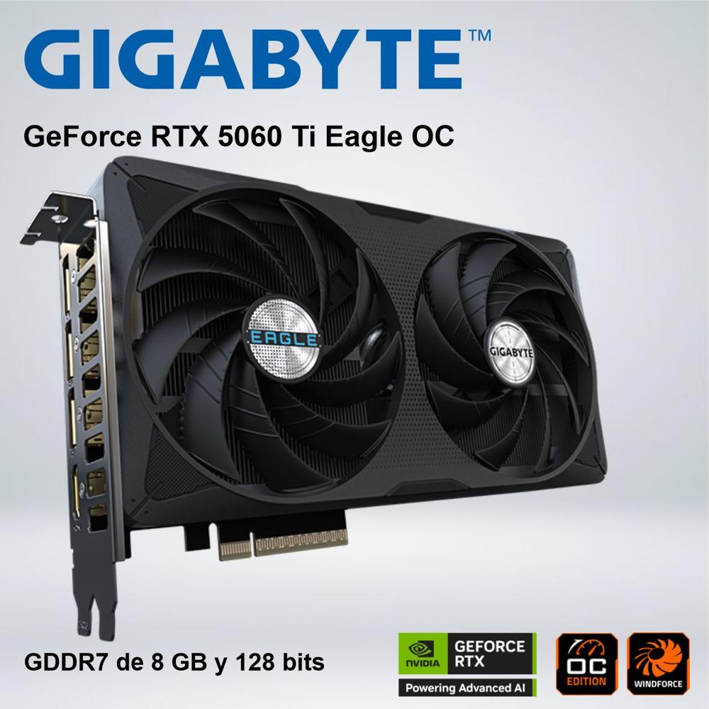 TARJETA GRÁFICA - GIGABYTE NVIDIA GEFORCE RTX 5060 1TI EAGLE OC - 8GB GDDR7 128-BIT