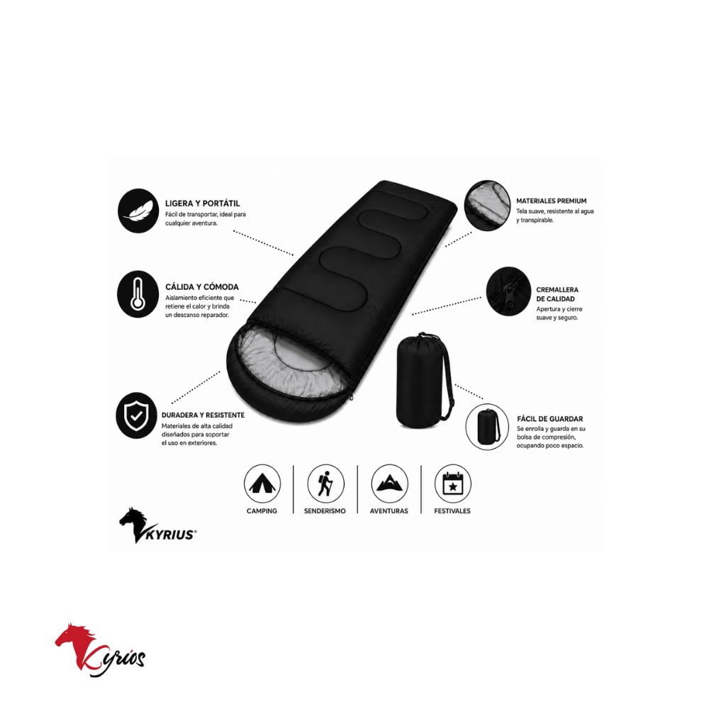 Bolsa Para Dormir 700 MG Color Negro