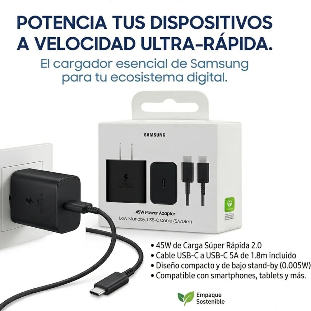 ADAPTADOR DE CARGA RAPIDA 45W SAMSUNG TIPO USB-C