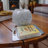 Pack Aromático Hornito Quemador Blanco Ovalado Grande y Wax Melts