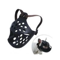 Bozal Máscara De Silicona Flexible Para Perros De Nariz Ñata Cara Plana Talla L Negra