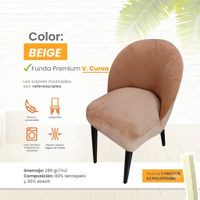 Funda vintage curva de terciopelo 6 unidades - Beige