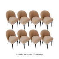 Funda vintage curva de terciopelo 8 unidades - Beige