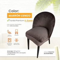 Funda vintage curva de terciopelo 6 unidades - Marrón Cenizo