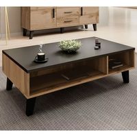 Mesa de Centro Vintage Gina 110cm Ventitas Home Negro y Duna