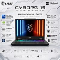 Laptop MSI Intel Core 7 240H 16GB DDR5 1TB SSD RTX 5070 8GB 15.6 FHD 144Hz Cyborg 15