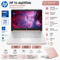Laptop HP Intel Processor N150 4GB DDR5 128GB UFS 14 HD Intel UHD Windows 11 14-dq6105dx