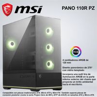 CASE MID TOWER MSI PANO 110R PZ DOBLE PANEL DE VIDRIO TEMPLADO BLACK