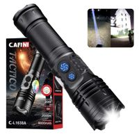 Linterna LED Táctica CAFINI C-L1638A 20W Recargable Largo Alcance 2000m Zoom USB-C 8000mAh