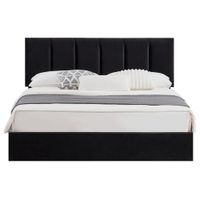 Cama Tapizada Listón Adda LeMueble Queen Negro