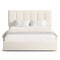 Cama Tapizada Listón Adda LeMueble Queen Ivory