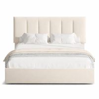Cama Tapizada Listón Adda LeMueble 2 Plazas Ivory