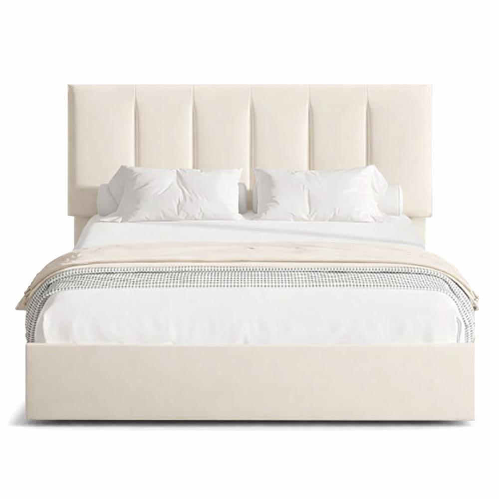 Cama Tapizada Listón Adda LeMueble 1.5 Plz Ivory