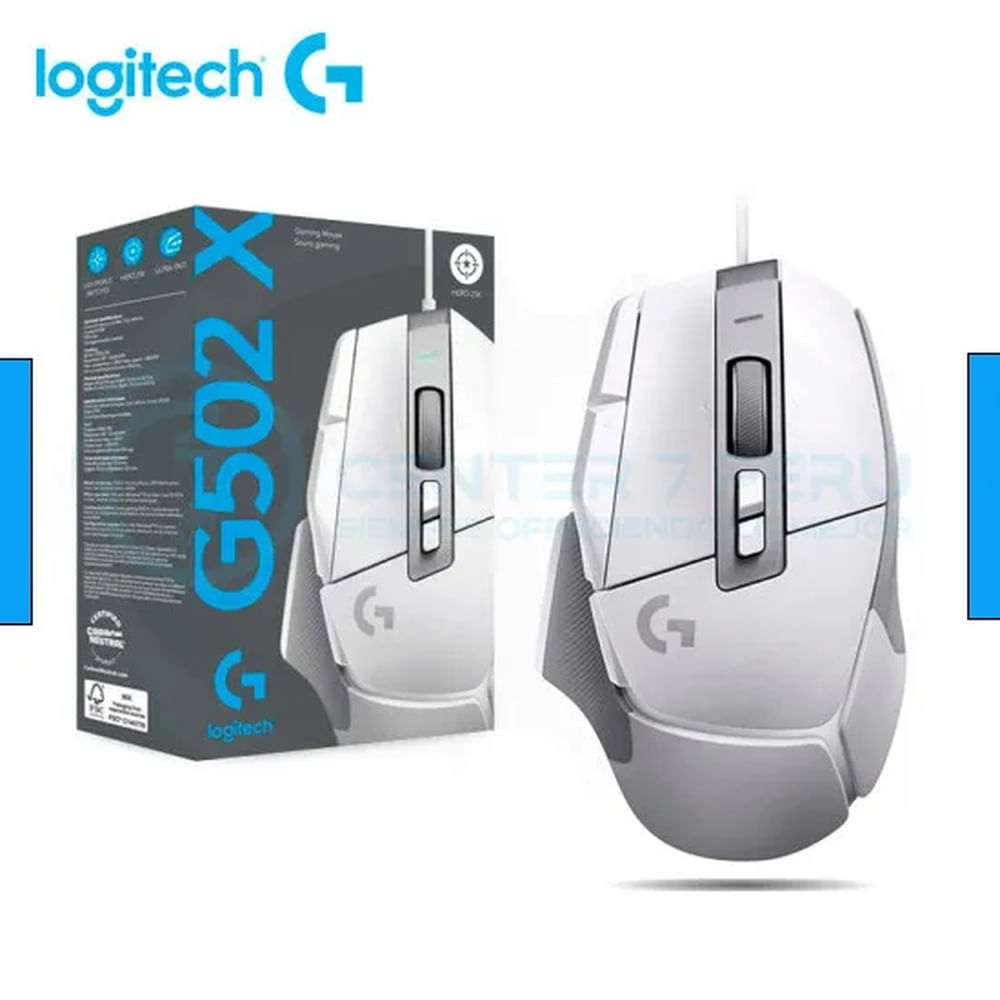 MOUSE LOGITECH G502 X HERO USB 25K DPI LIGHTFORCE WHITE