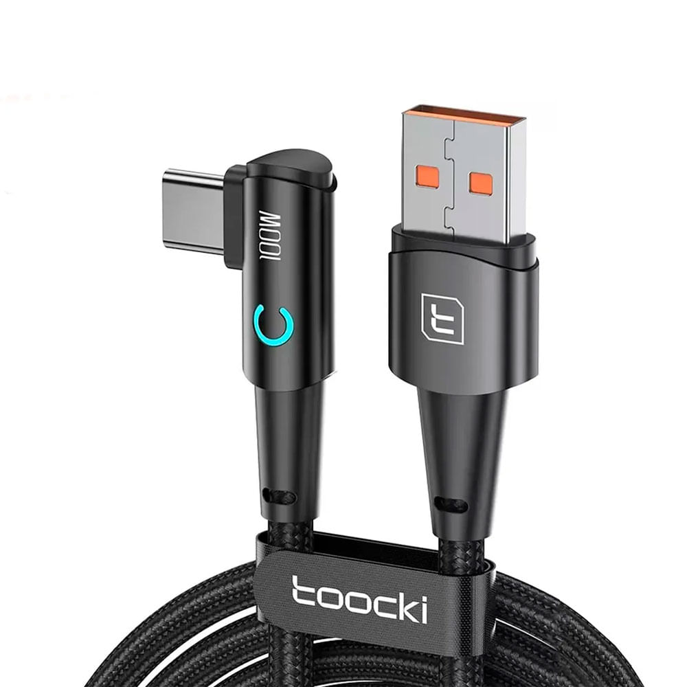 Cable USB C Toocki 90 Grados 100W Carga Rápida 1 Mtro
