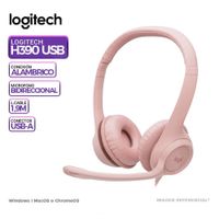 AUDIFONO CMICROF LOGITECH H390 USB NOISE CANCELLING ROSE