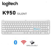 TECLADO LOGITECH SLIM SILENT K950 WIRELESS BOLTBLUETOOTH SP WHITE