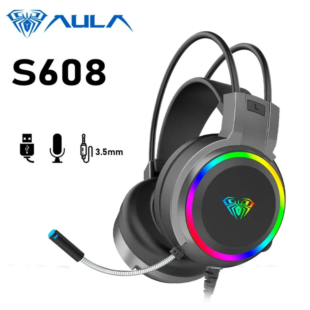Auricular Aula S608 Cableado BLACK