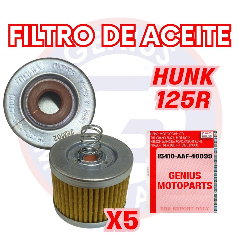 PACK DE 5 FILTROS DE ACEITE HUNK 125R 15410-AAF-40099