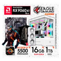 PC Gamer AMD RYZEN 5 5500 5ta Gen - RAM 16GB DDR4 - SSD 1TB - RX 9060XT 16GB